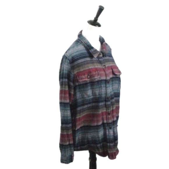 L.L. Bean Multi-Color 100% Cotton Button Front Shirt Size Large - Picture 2 of 4